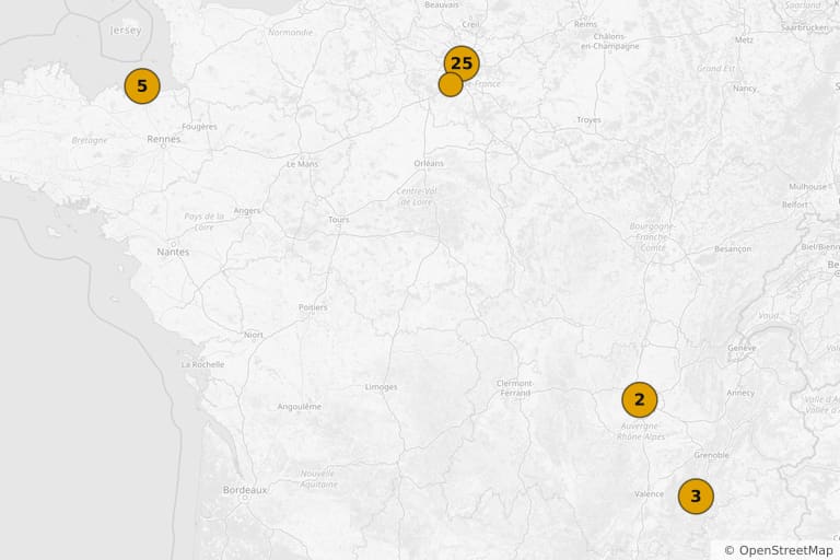 Map of the filming locations of Things to Come (2016)