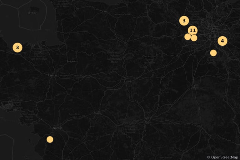 Mappa dei luoghi delle riprese di La 7ème Compagnie au clair de lune (1977)