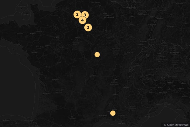 Kaart van de filmlocaties van La Révolution française (1989)