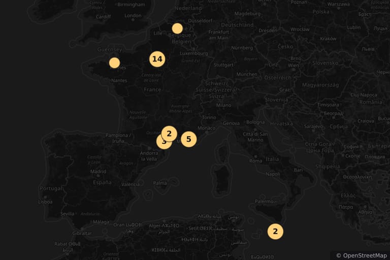 Mapa miejsc kręcenia filmu Hrabia Monte Christo (2024)