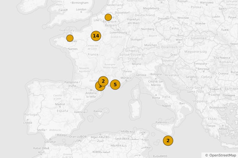 Mapa miejsc kręcenia filmu Hrabia Monte Christo (2024)