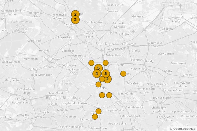 Mapa de los lugares de rodaje de Amelie (2001)