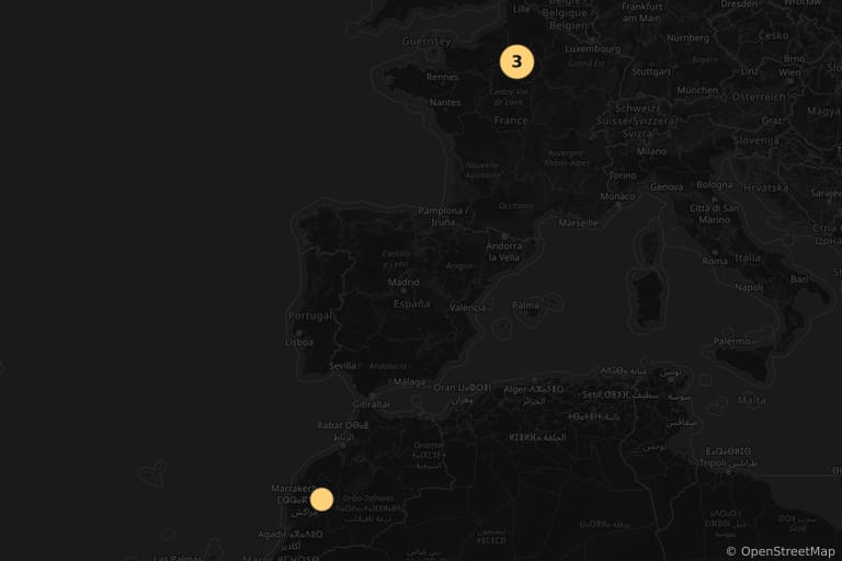 Map of the filming locations of The Bodyguard (1984)