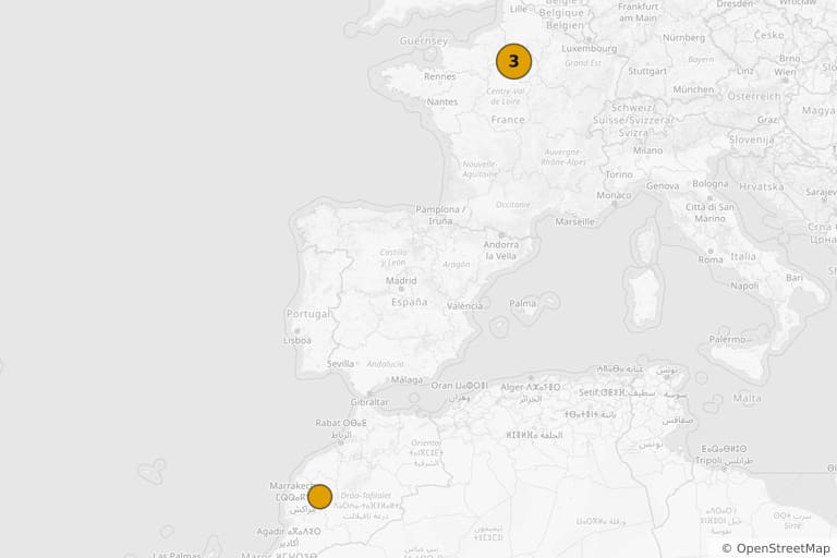 Map of the filming locations of The Bodyguard (1984)