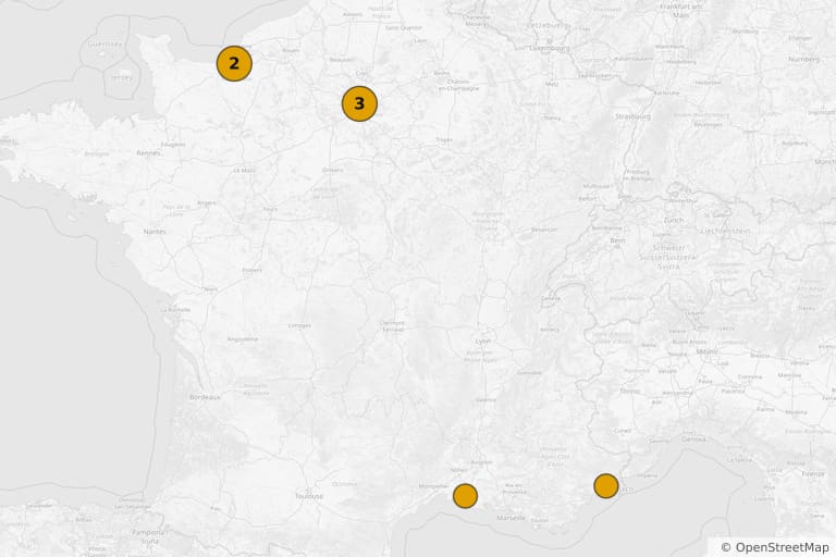 Mapa miejsc kręcenia filmu Le Gitan (1975)