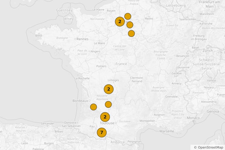 Mapa miejsc kręcenia filmu Braterstwo Wilków (2001)