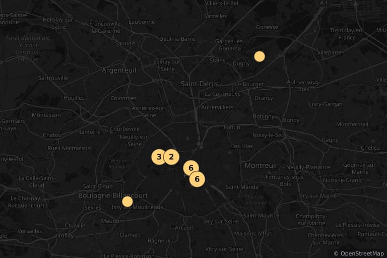 Mapa miejsc kręcenia filmu Les Bonnes Causes (1963)