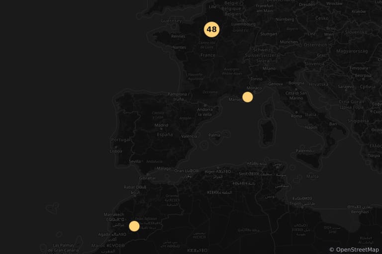 Mapa de los lugares de rodaje de Les Rois mages (2001)