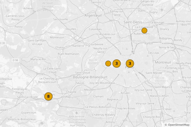 Kaart van de filmlocaties van Les sous-doués (1980)