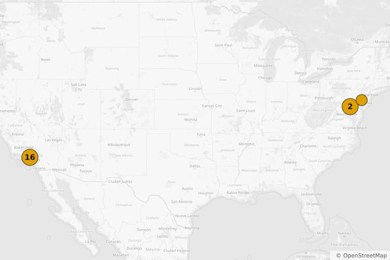 Carte des lieux de tournage de Die Hard 4 : Retour en enfer (2007)