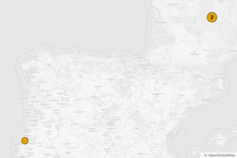 Mapa de los lugares de rodaje de Lourdes (2000)