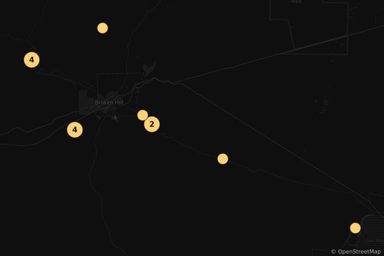 Map of the filming locations of Mad Max 2 (1981)