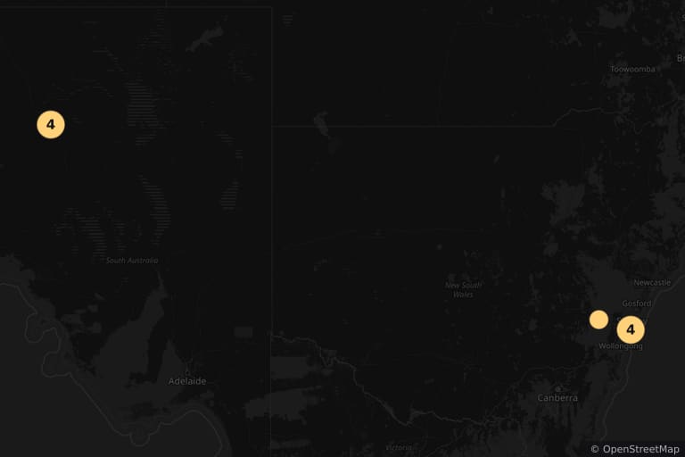Map of the filming locations of Mad Max Beyond Thunderdome (1985)