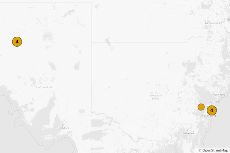Map of the filming locations of Mad Max Beyond Thunderdome (1985)