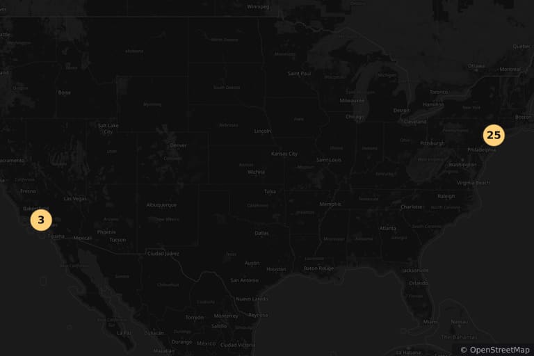 Map of the filming locations of Men in Black (1997)