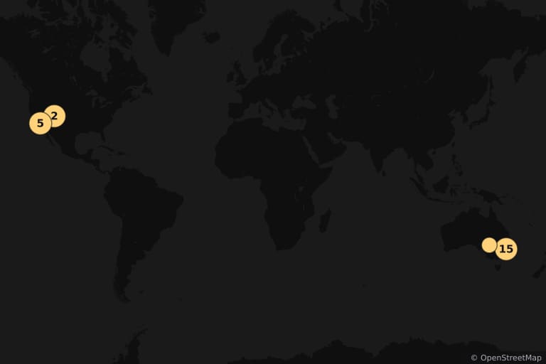 Map of the filming locations of Mission: Impossible II (2000)