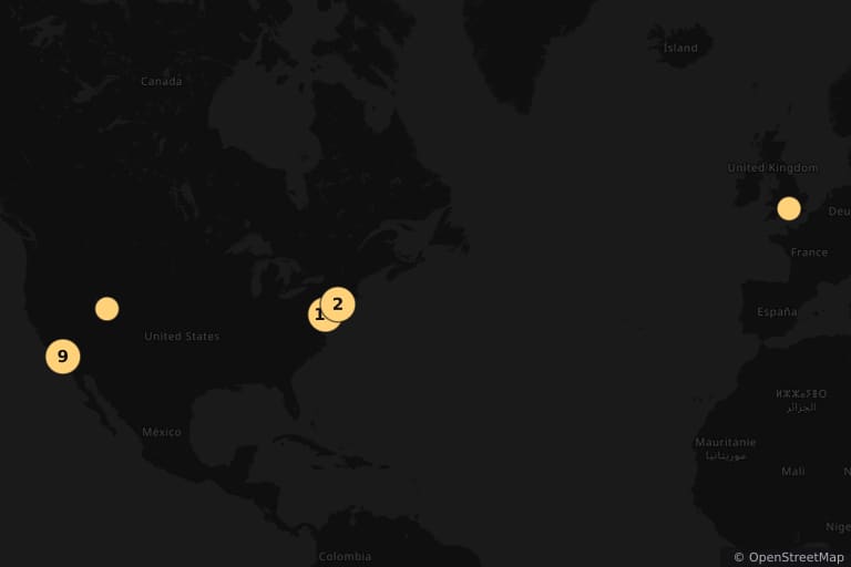 Map of the filming locations of National Treasure (2004)