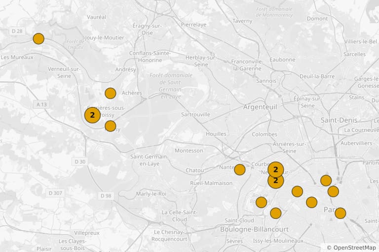 Mapa miejsc kręcenia filmu Neuilly sa Mère ! (2009)
