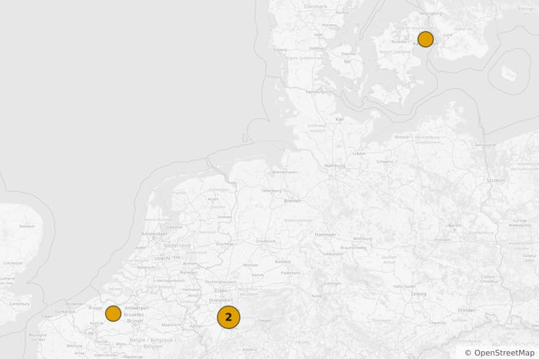 Mapa de los lugares de rodaje de Nymphomaniac. Volumen 2 (2013)