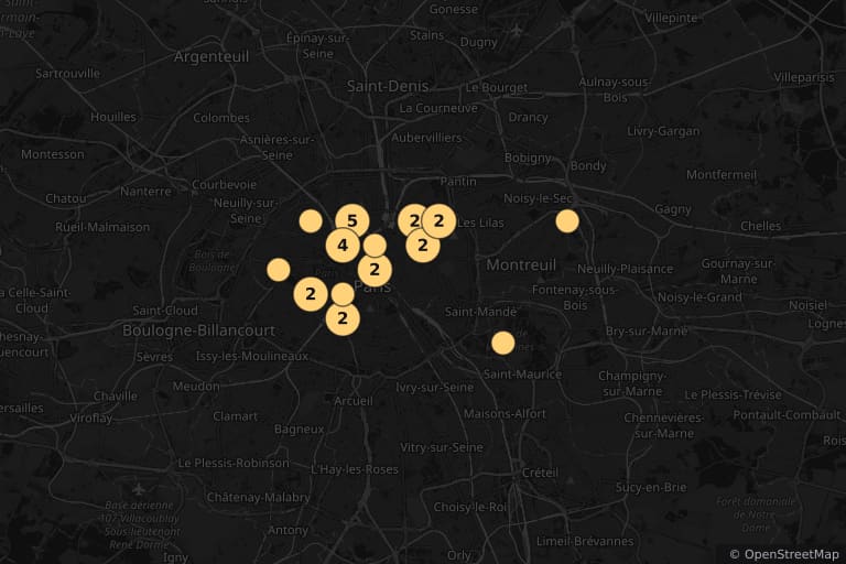 Mappa dei luoghi delle riprese di Polisse (2011)