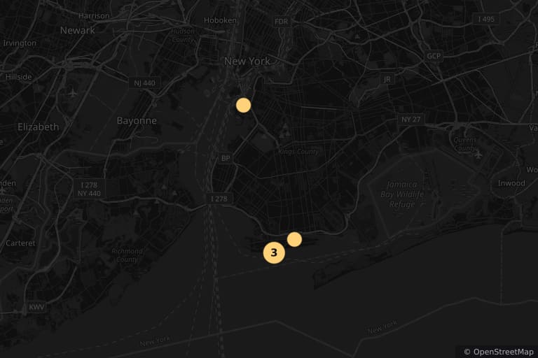 Map of the filming locations of Requiem for a Dream (2000)