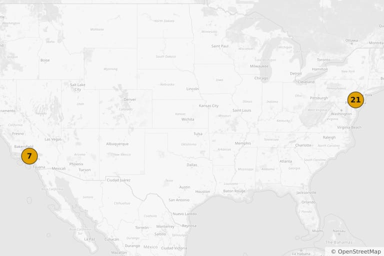 Mapa dos locais de filmagem de Rocky: Um Lutador (1976)