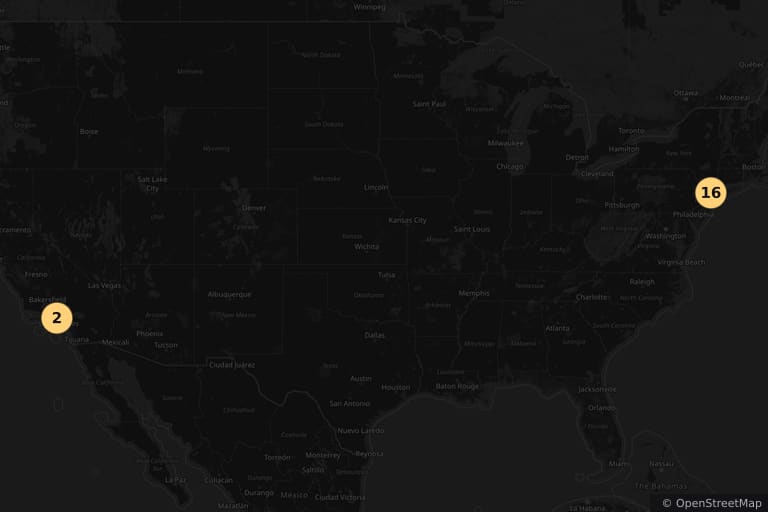 Map of the filming locations of Rosemary's Baby (1968)