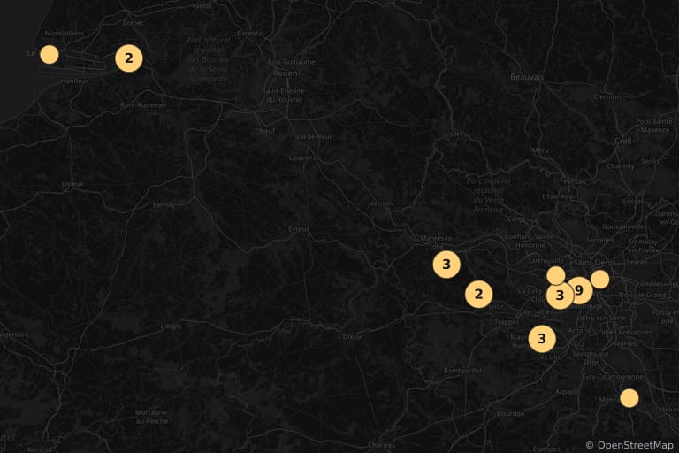 Map of the filming locations of Sale temps pour les mouches (1966)