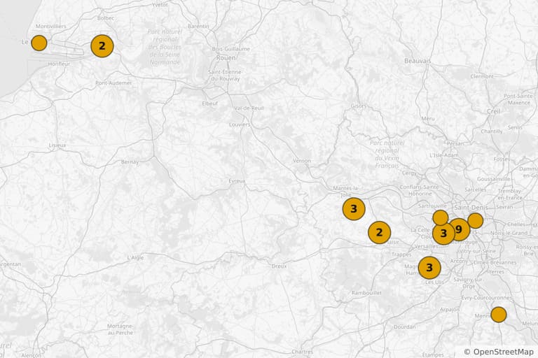 Map of the filming locations of Sale temps pour les mouches (1966)