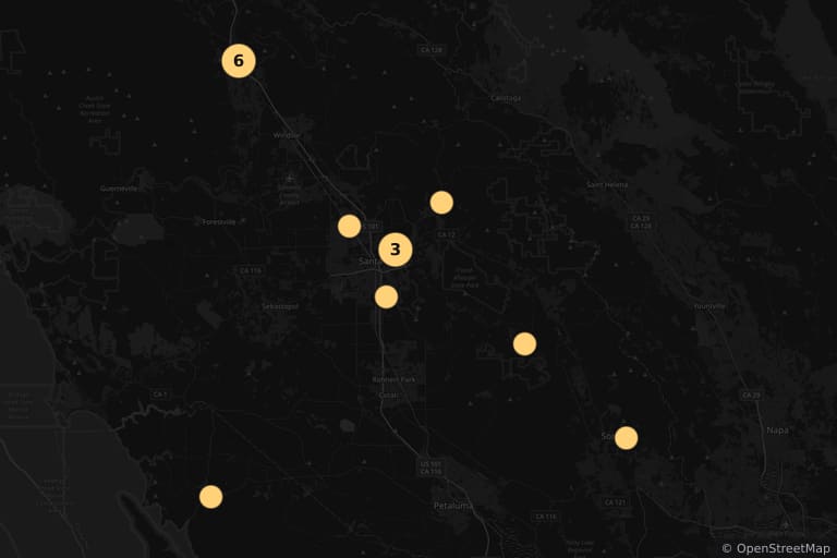 Carte des lieux de tournage de Scream (1996)
