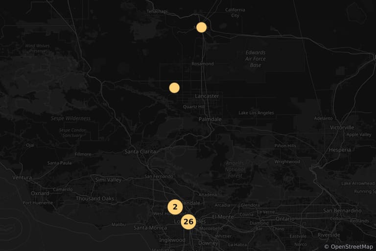 Map of the filming locations of Se7en (1995)