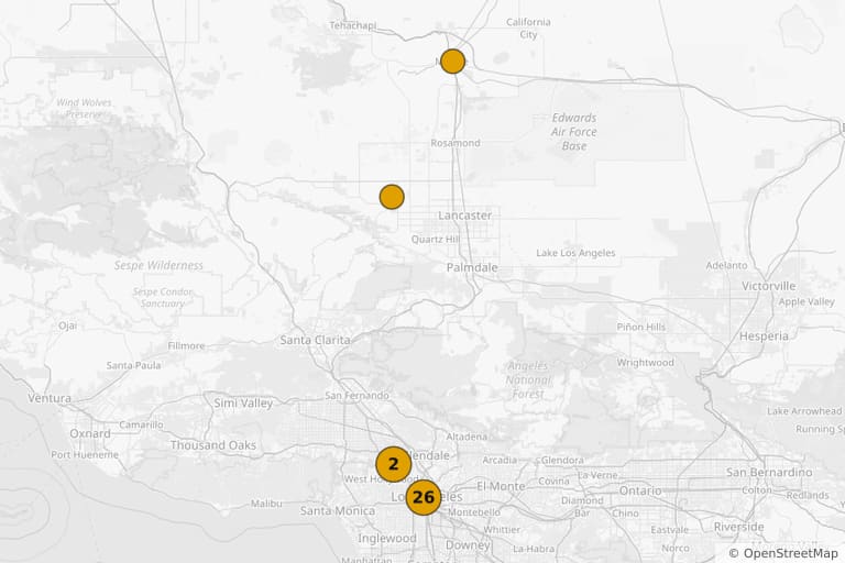 Map of the filming locations of Se7en (1995)