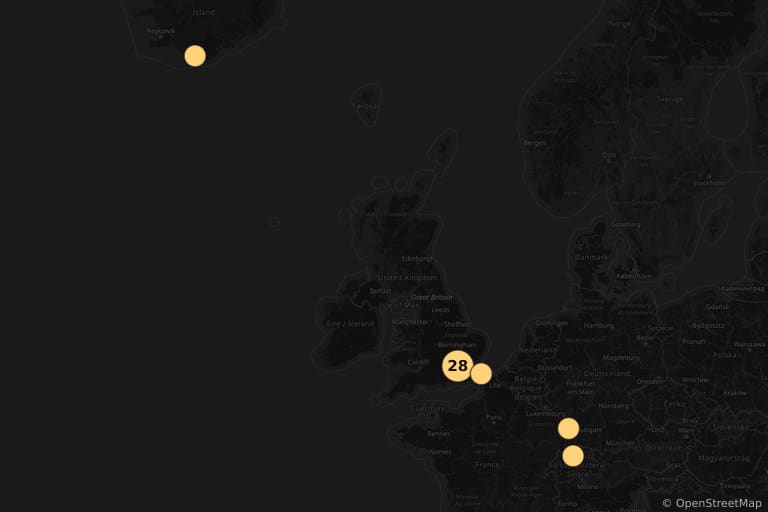 Kaart van de filmlocaties van Sherlock Holmes: A Game of Shadows (2011)