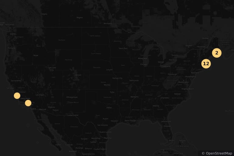 Mapa dos locais de filmagem de Ilha do Medo (2010)