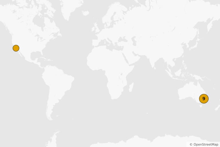 Map of the filming locations of Son of the Mask (2005)