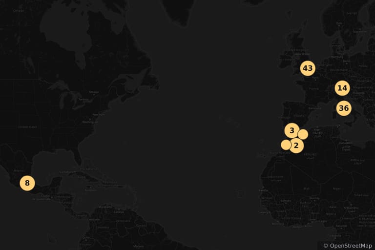 Carte des lieux de tournage de Spectre (2015)