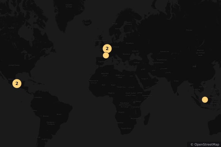 Mapa de los lugares de rodaje de En busca de Marsupilami (2012)