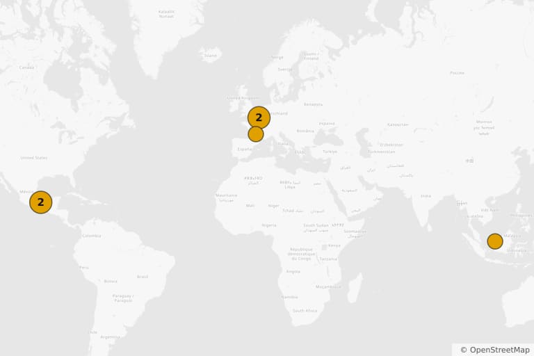 Mapa de los lugares de rodaje de En busca de Marsupilami (2012)