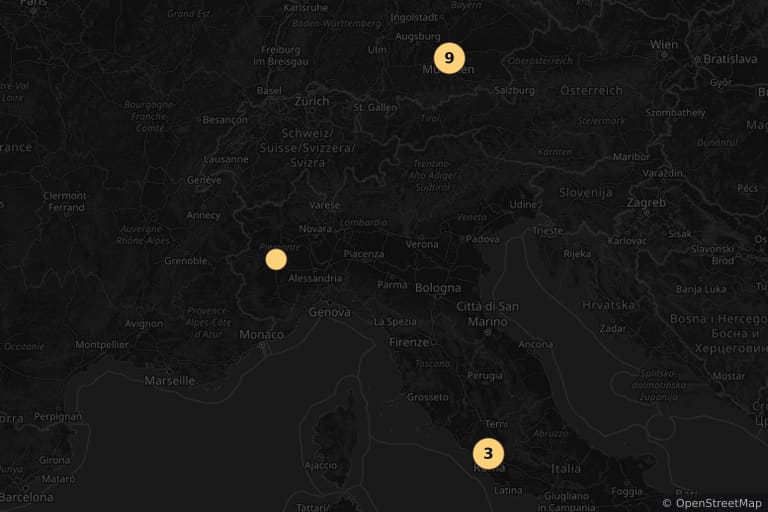 Mappa dei luoghi delle riprese di Suspiria (1977)