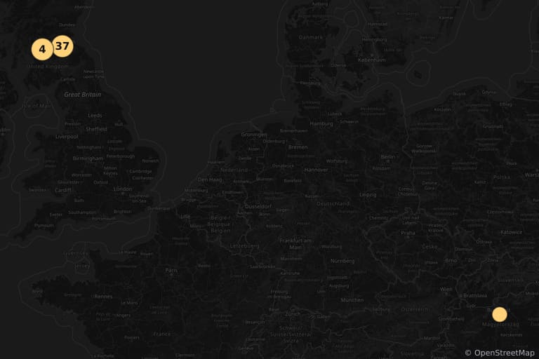 Mapa dos locais de filmagem de T2: Trainspotting (2017)