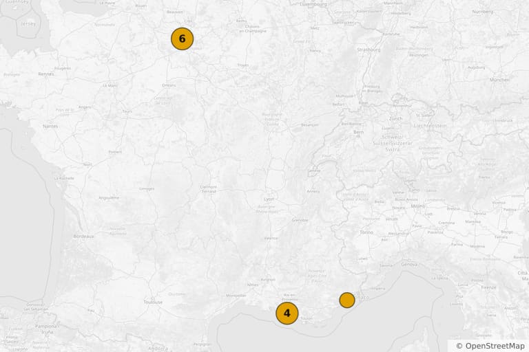 Mapa de los lugares de rodaje de Taxi 5 (2018)