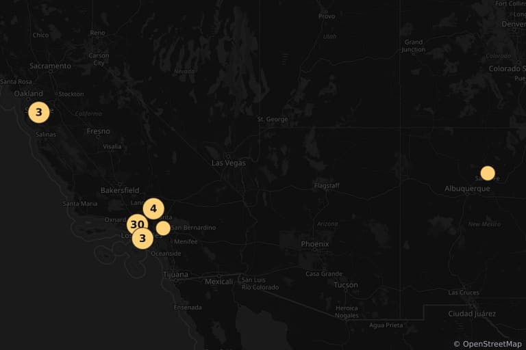 Mapa de los lugares de rodaje de Terminator 2: El juicio final (1991)
