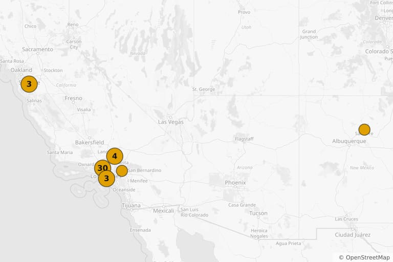 Mapa de los lugares de rodaje de Terminator 2: El juicio final (1991)