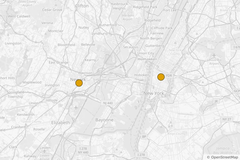 Mappa dei luoghi delle riprese di Terrifier 2 (2022)