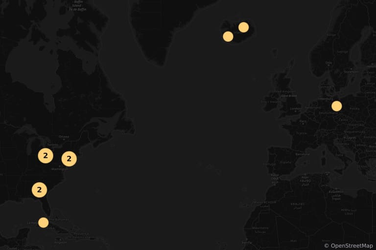 Map of the filming locations of The Fate of the Furious (2017)
