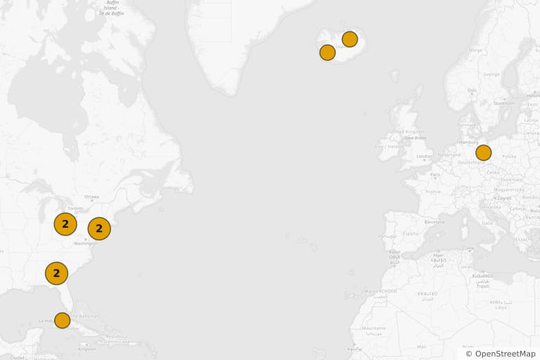 Map of the filming locations of The Fate of the Furious (2017)