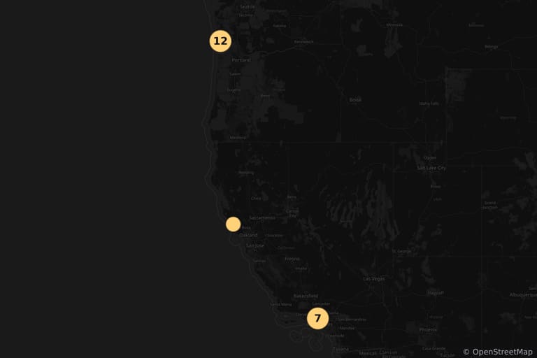 Map of the filming locations of The Goonies (1985)