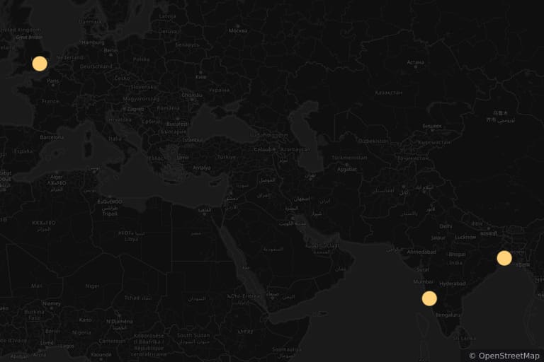Mapa de los lugares de rodaje de Cartas de la Madre Teresa (2014)