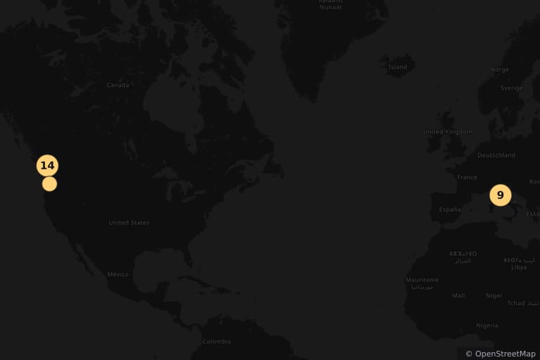 Map of the filming locations of The Twilight Saga: New Moon (2009)