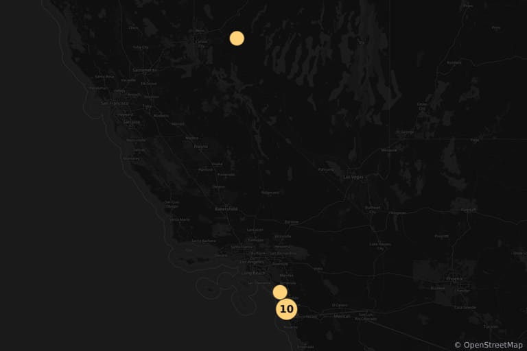 Mapa dos locais de filmagem de Top Gun - Ases Indomáveis (1986)